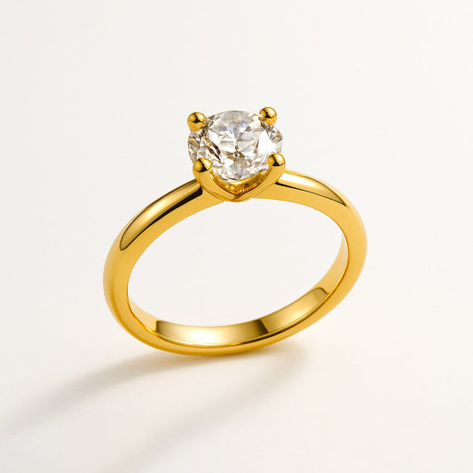 Gold Diamond Solitaire Ring