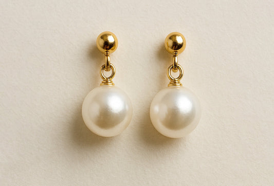 Gold Pearl Earrings