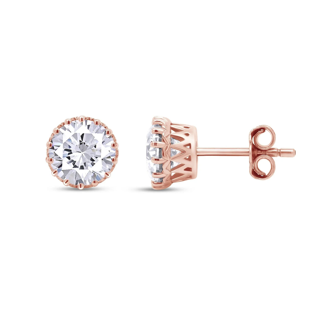 Moissanite Earrings Rose Gold