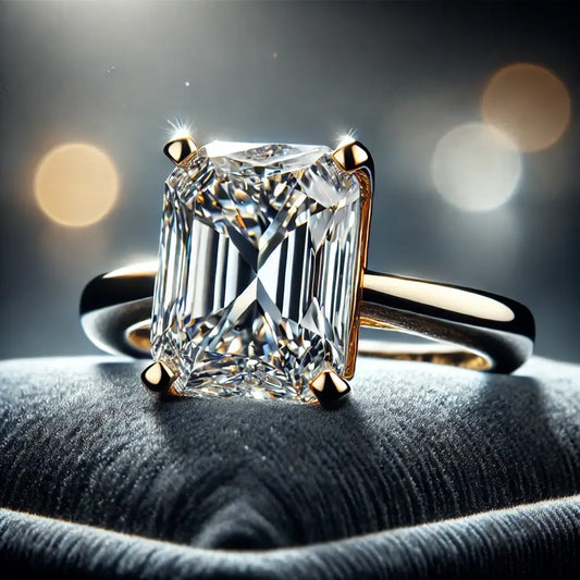 Elongated Cushion Cut Diamond Ring