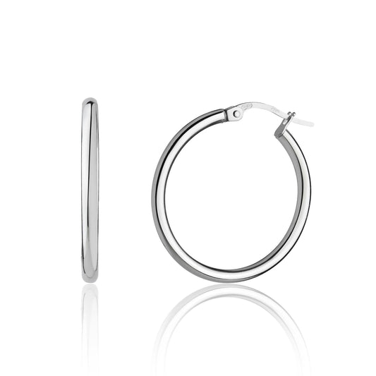 White Gold Hoop Earrings
