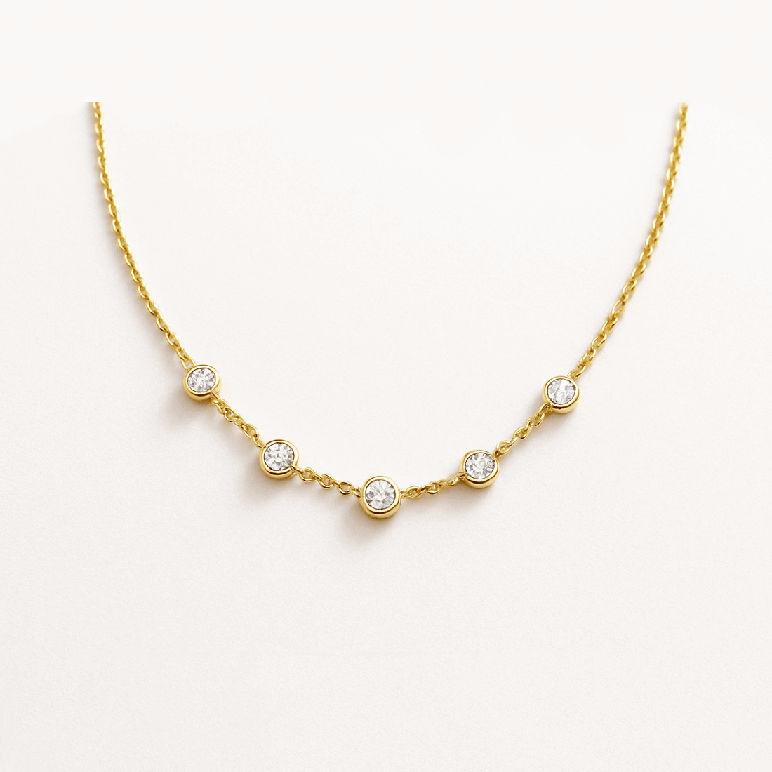Dainty Gold Diamond Necklace