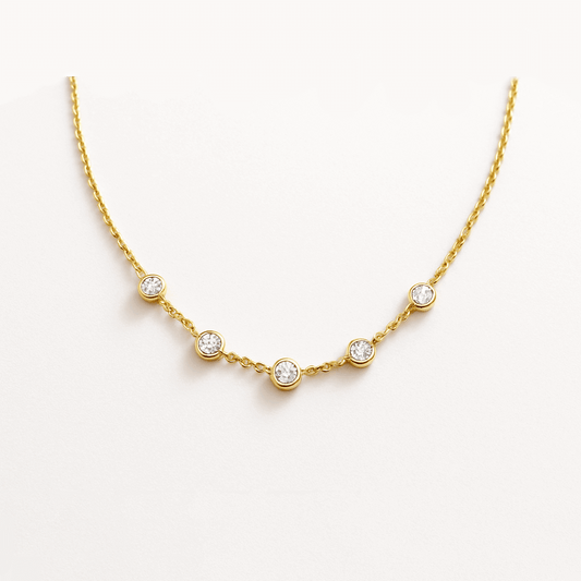 Dainty Gold Diamond Necklace