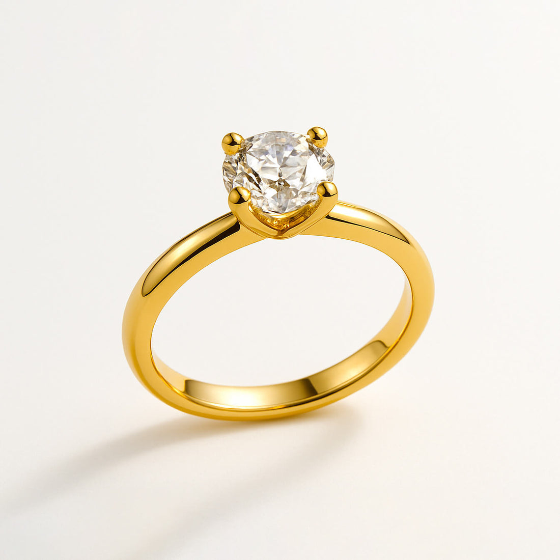 Gold Diamond Solitaire Ring