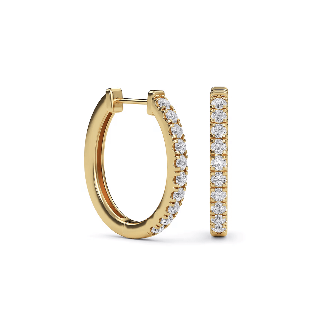Gold Diamond Hoop Earrings for Men