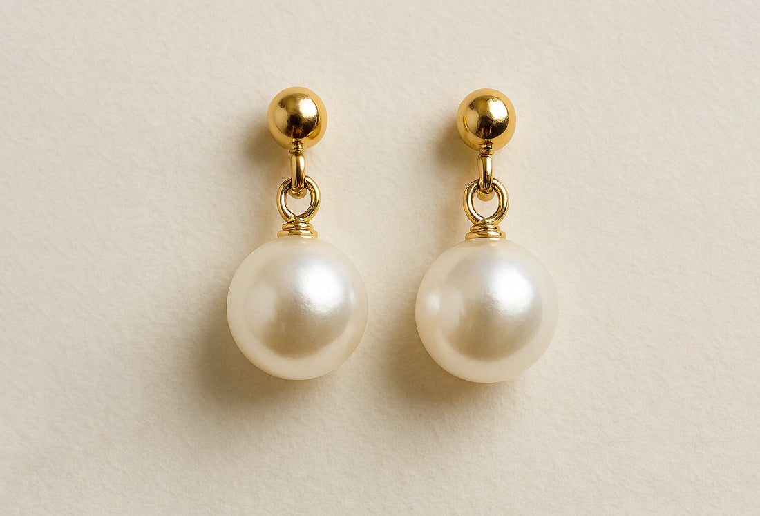 Gold Pearl Earrings
