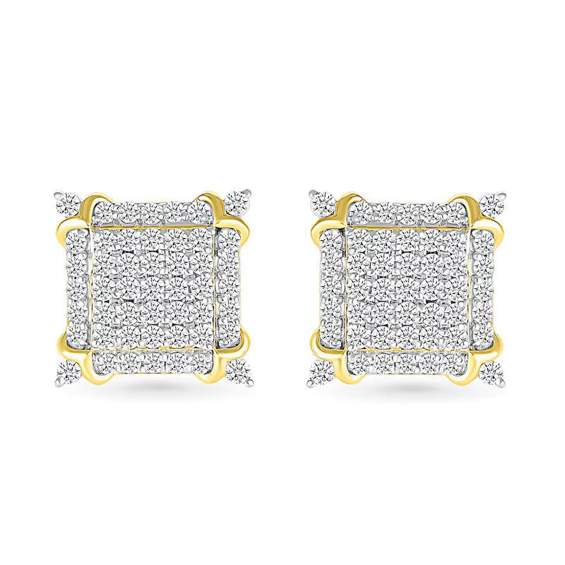 Mens Gold Diamond Earrings