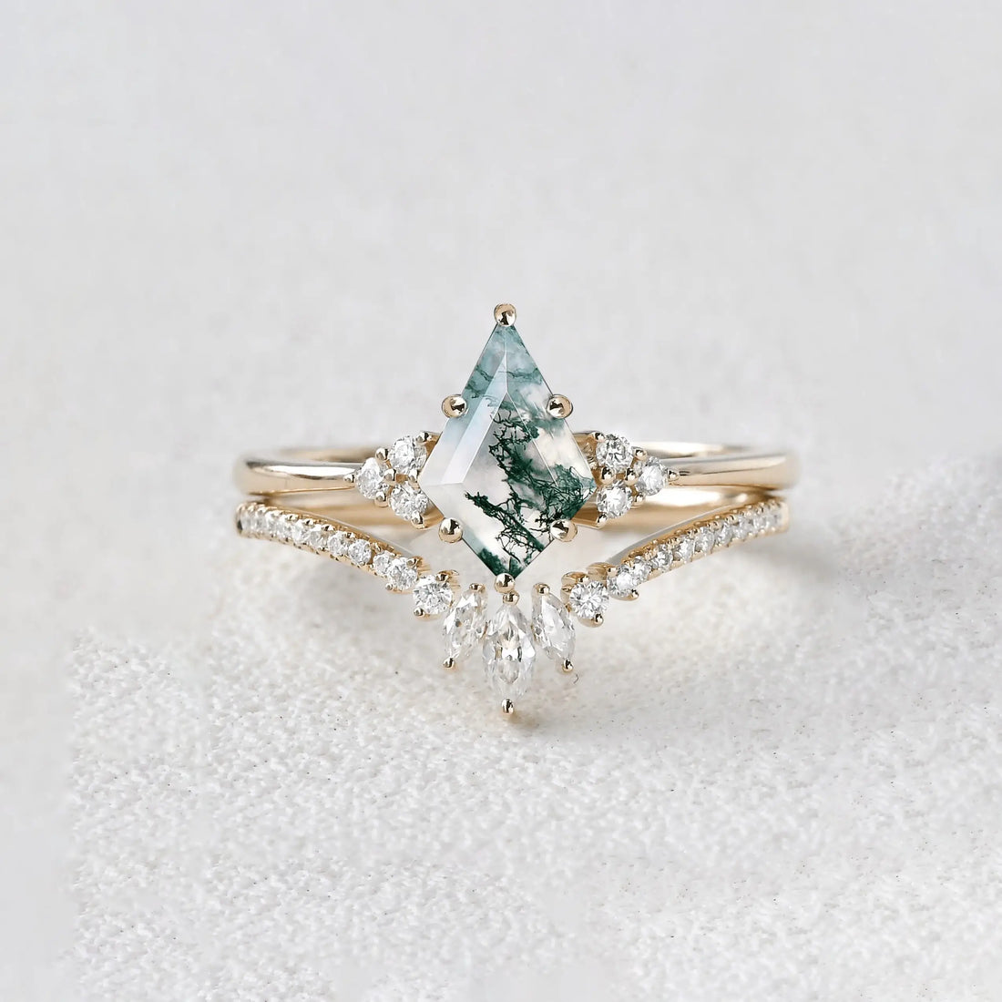 Moss Agate Engagement Ring