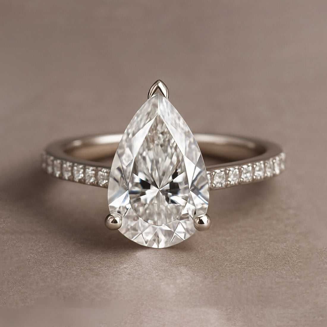 Pear Shaped Diamond Ring