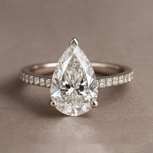 Pear Shaped Diamond Ring